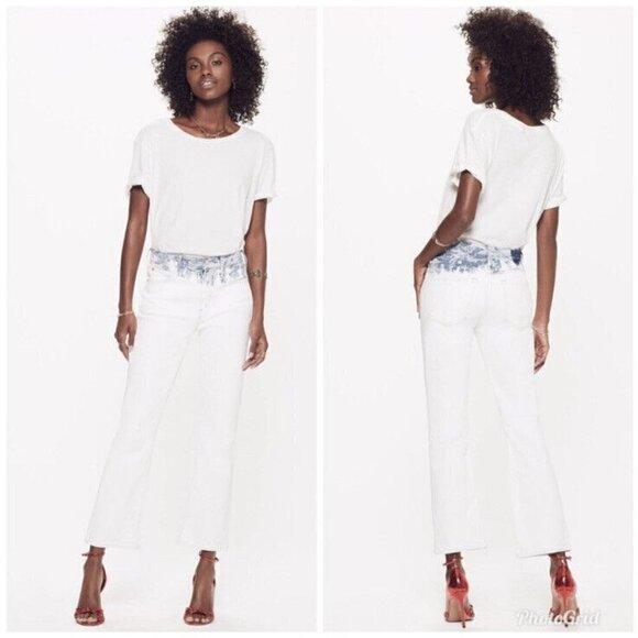 MOTHER Denim - Mother Superior The Dutchie Dante’s Garden Blue White Bleach Wash Jeans 27